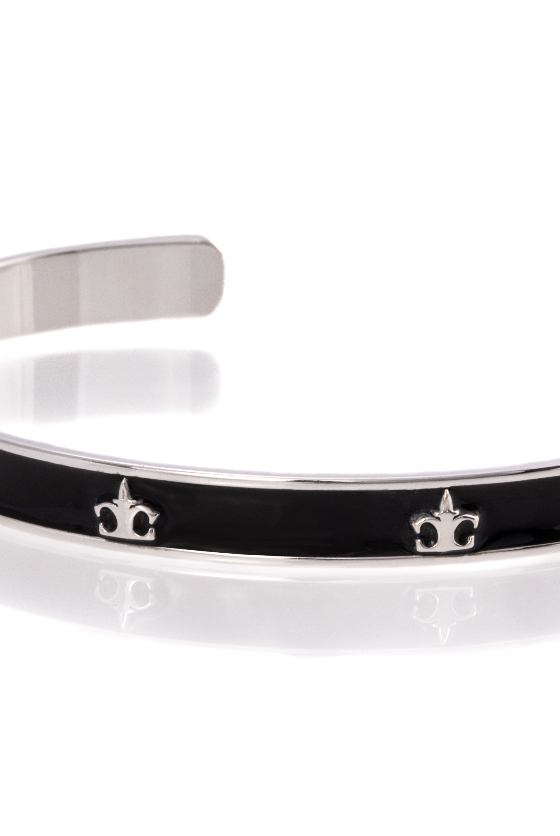 1/4 " Black enamel enlay cuff with logo ,